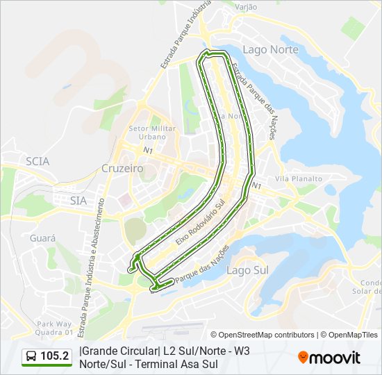 Rota da linha 1052 horários paradas e mapas Grande Circular L2