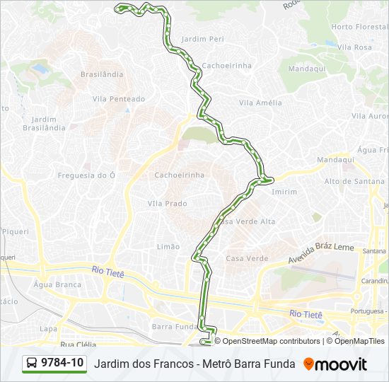 Rota da linha 978410 horários paradas e mapas Jd dos Francos