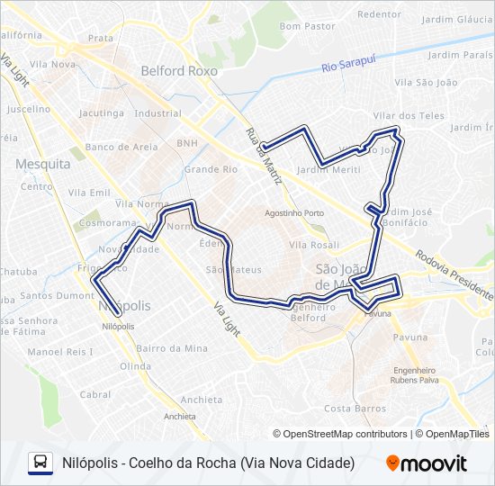 Rota da linha 437i horários paradas e mapas Nilópolis Atualizado