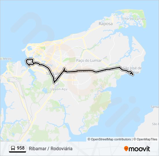 Rota da linha 958 horários paradas e mapas Pátio Norte Av Beira