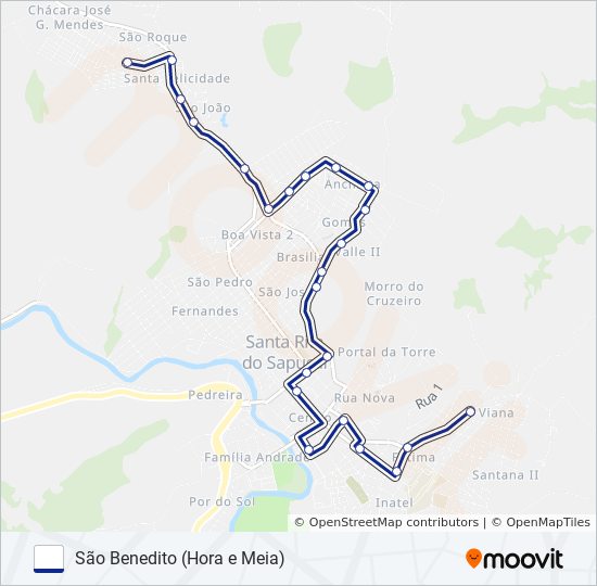 Rota da linha são benedito hora meia horários paradas e mapas