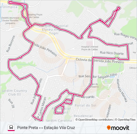 Rota da linha r033 circular oeste horários paradas e mapas Ponte