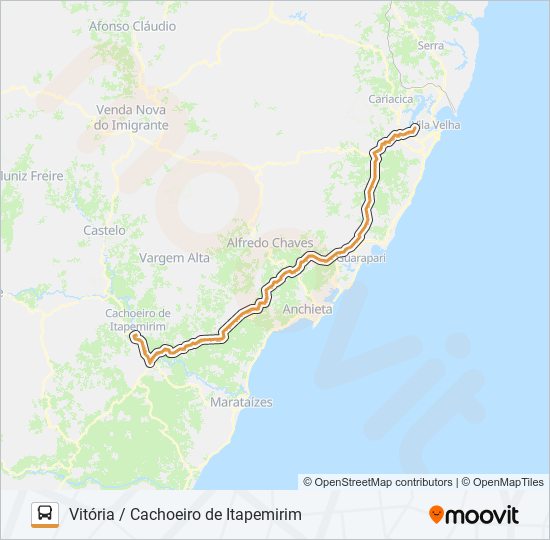 Rota Da Linha Hor Rios Paradas E Mapas Cachoeiro Via Br