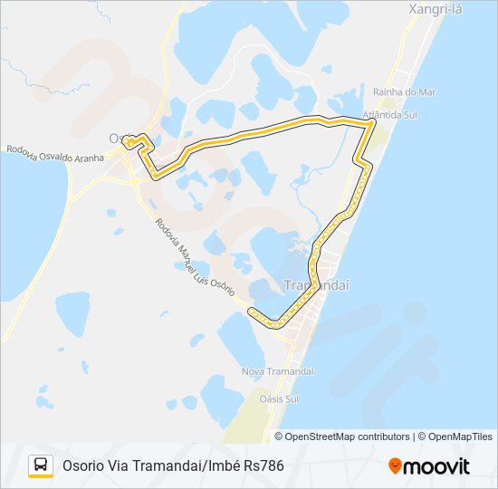 Rota da linha rt904 imbé osório horários paradas e mapas Osorio Via