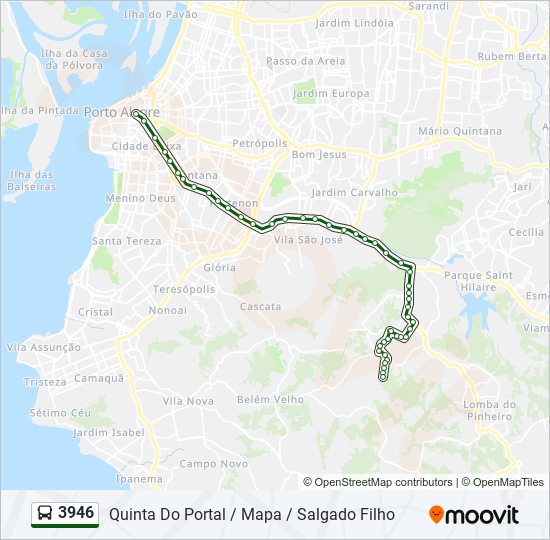 Rota da linha 3946 horários paradas e mapas Quinta Portal Mapa