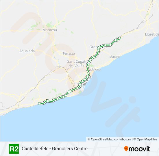 Línea r2 horarios paradas y mapas Vilanova I La Geltrú Actualizado