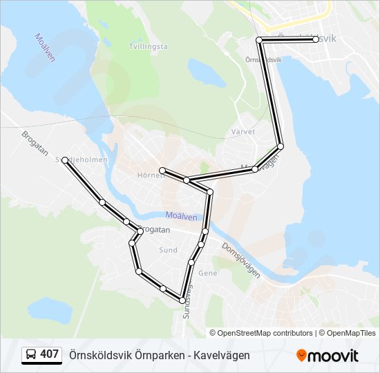 407 Route Schedules Stops Maps Örnsköldsvik Lertagsvägen Updated