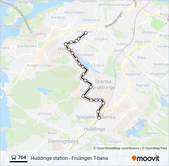 Rutt Tidtabeller H Llplatser Kartor Huddinge Station Uppdaterat