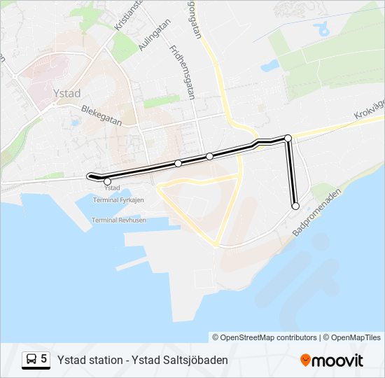 5 Rutt Tidtabeller Hållplatser Kartor Ystad Station Uppdaterat