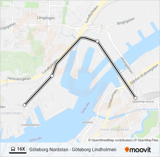 16x Route Schedules Stops Maps Göteborg Lindholmen Updated