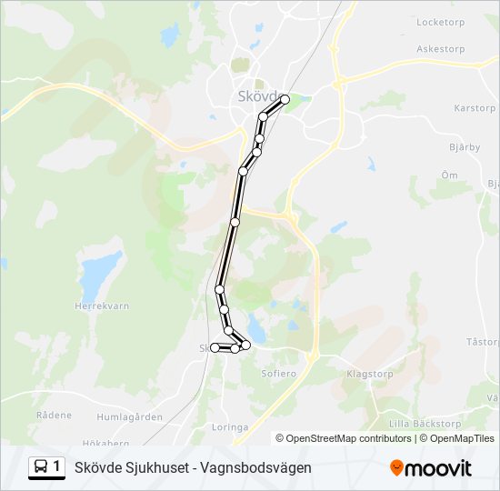 1 Route Schedules Stops Maps Skövde Centralstation Updated