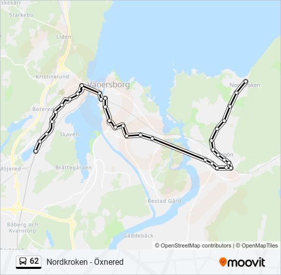 62 Rutt Tidtabeller Hållplatser Kartor Öxnered Station Uppdaterat