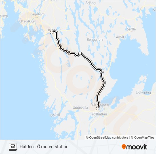 Halden Xnered Station Rutt Tidtabeller H Llplatser Kartor