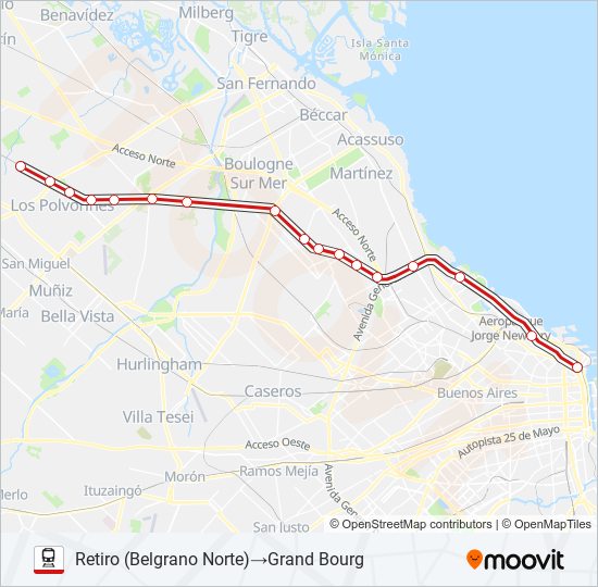 Ruta Belgrano Norte Horarios Paradas Y Mapas Retiro Belgrano Norte