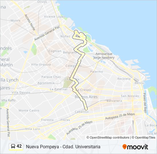 Ruta 42 Horarios Paradas Y Mapas Acoyte Y Rivadavia Por La Pampa