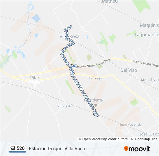 Ruta 520 horarios paradas y mapas Estación Derqui Villa Rosa