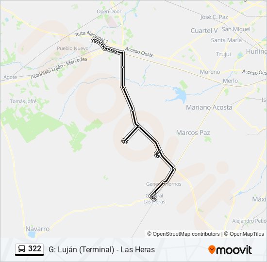 Ruta 322 horarios paradas y mapas G Luján Terminal Las Heras