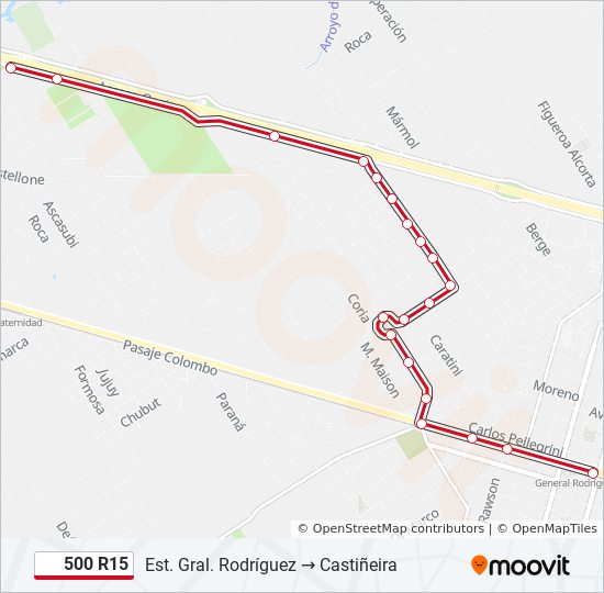 Ruta R Horarios Paradas Y Mapas Est Gral Rodr Guez