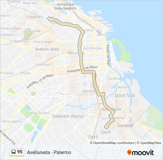 Ruta Horarios Paradas Y Mapas Avellaneda Palermo X Pza