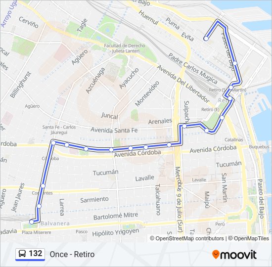 Ruta 132 Horarios Paradas Y Mapas Once Retiro Actualizado