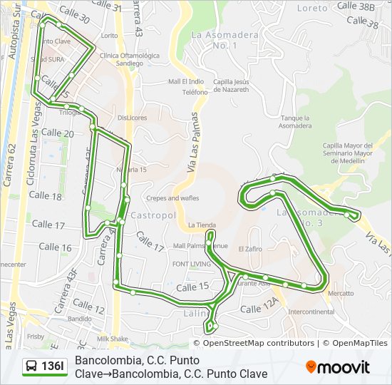 Ruta I Horarios Paradas Y Mapas Bancolombia C C Punto Clave