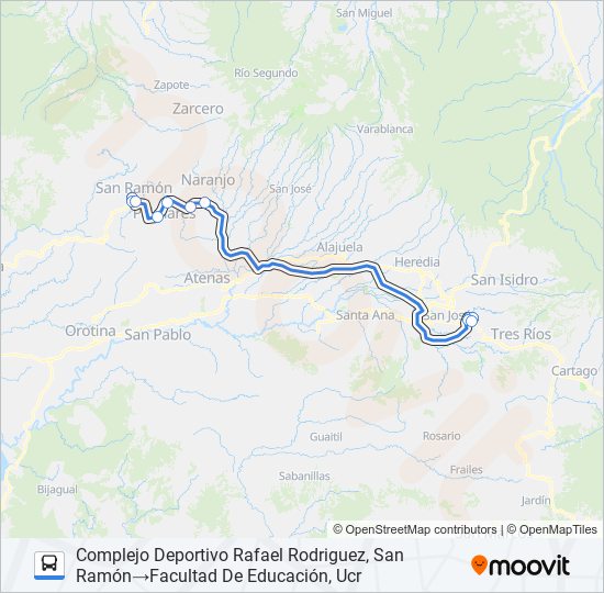 Ruta san ramón universidad de costa rica horarios paradas y mapas