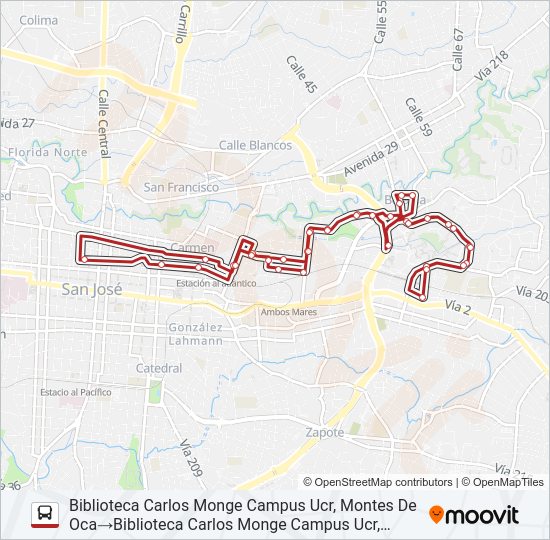 Ruta San Jos Barrio Escalante Ucr Horarios Paradas Y Mapas