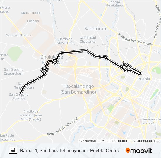 Ruta S14a Horarios Paradas Y Mapas Ramal 1 San Luis Tehuiloyocan