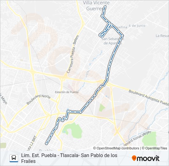 Ruta la josefina horarios paradas y mapas Ramal 1 Lím Est Pue