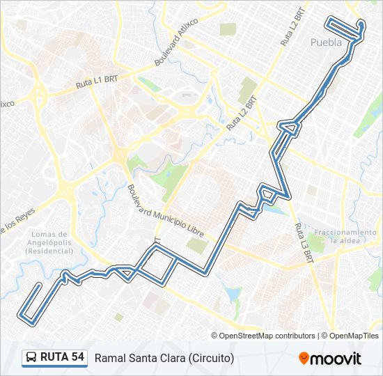 Ruta 54 Horarios Paradas Y Mapas Ramal Santa Clara Circuito