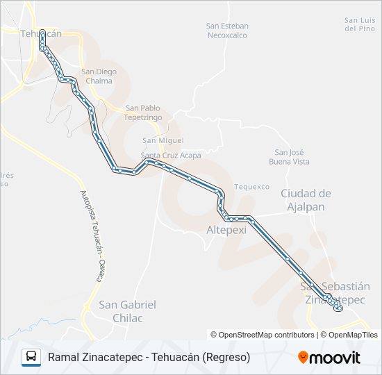 Ruta Zinacatepec Horarios Paradas Y Mapas Ramal Zinacatepec