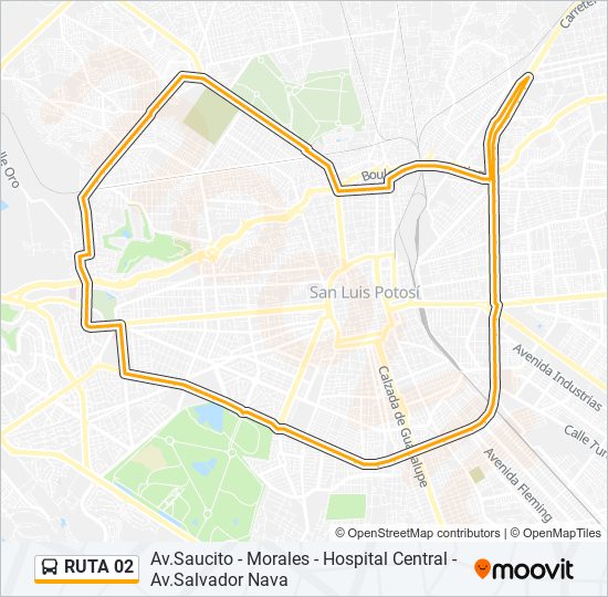 Ruta 02 Horarios Paradas Y Mapas Av Saucito Morales Hospital