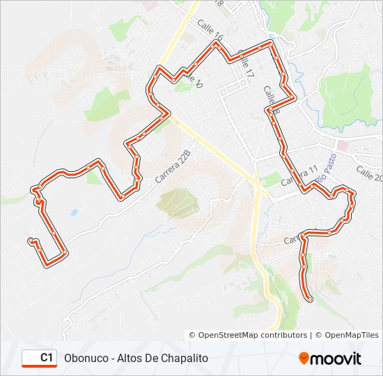 Ruta C1 Horarios Paradas Y Mapas Obonuco Altos De Chapalito