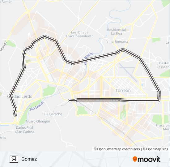 Ruta periférico horarios paradas y mapas Gomez Actualizado