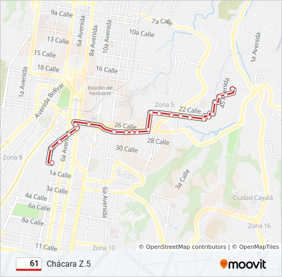 Ruta 61 horarios paradas y mapas Chácara Z 5 Actualizado