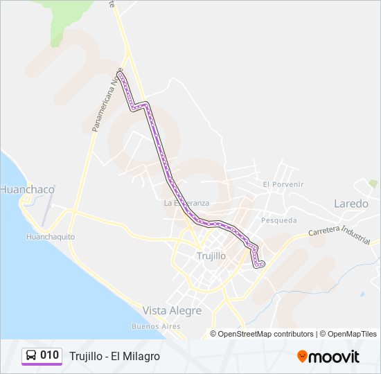 Ruta 010 Horarios Paradas Y Mapas Trujillo El Milagro Actualizado