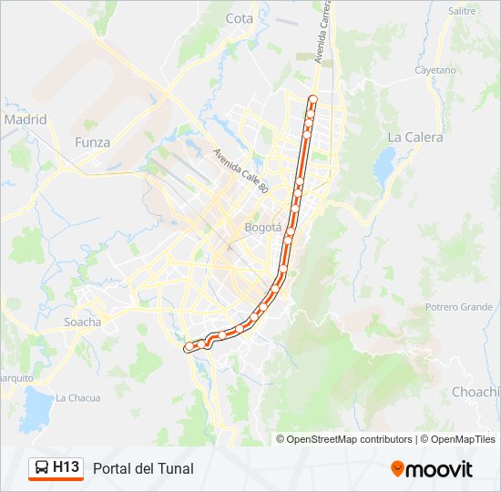 Ruta H13 Horarios Paradas Y Mapas Portal Del Tunal Actualizado