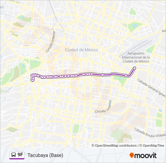 Ruta 9f Horarios Paradas Y Mapas Tacubaya Base Actualizado