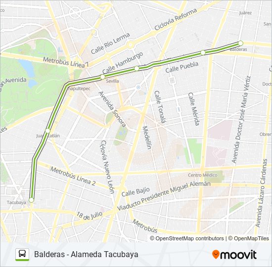 Ruta Ordinario4 L1 Horarios Paradas Y Mapas Alameda Tacubaya