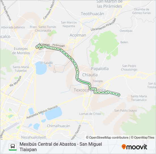 Ruta mexibús central de abastos san miguel tlaixpan horarios paradas