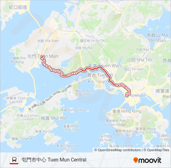 X Route Schedules Stops Maps Tuen Mun Central Updated