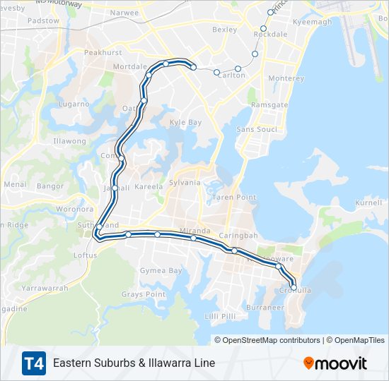 T4 Route Schedules Stops Maps Cronulla Updated