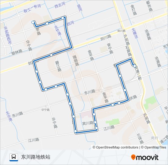 公交江川2路的线路图