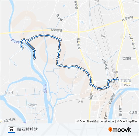 723路路线:日程,站点和地图-峡石村总站