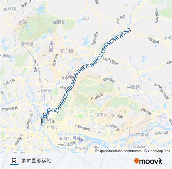 广从3路路线:日程,站点和地图-罗冲围客运站