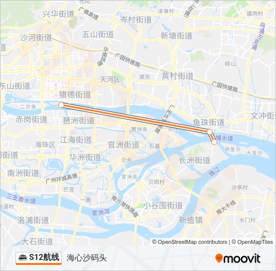 s12航线路线:日程,站点和地图-海心沙码头