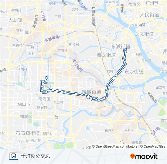 佛232路路线:日程,站点和地图-千灯湖公交总