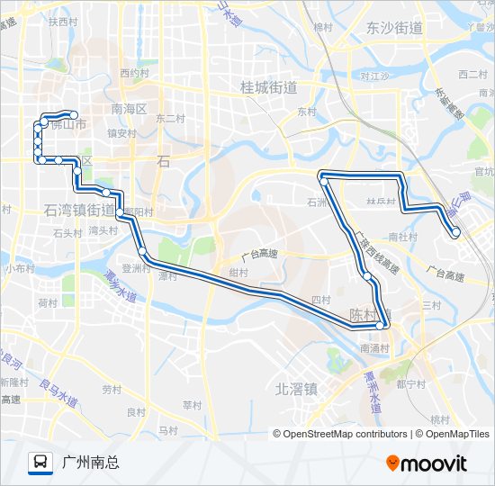 禅城k6路路线:日程,站点和地图-广州南总