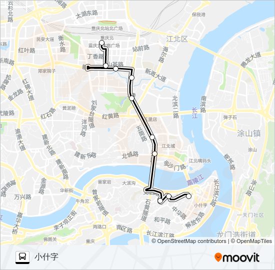 公交105路的线路图