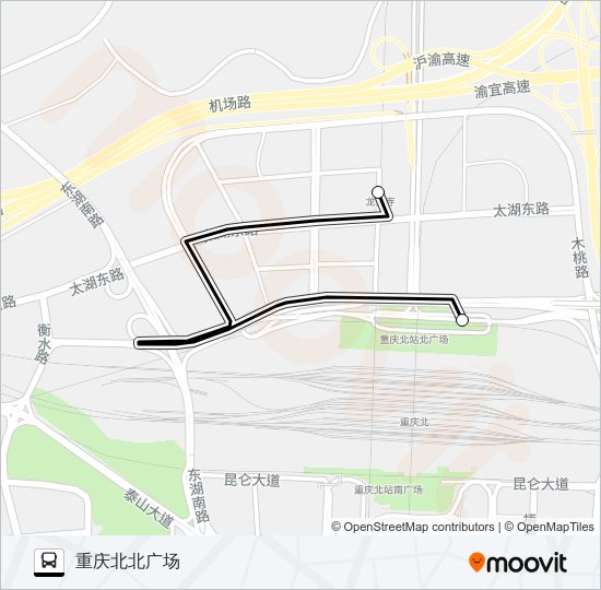 665路路线:日程,站点和地图-重庆北北广场